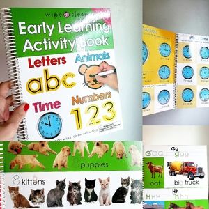 Jumbo Dry erase learning time numbers letters book
